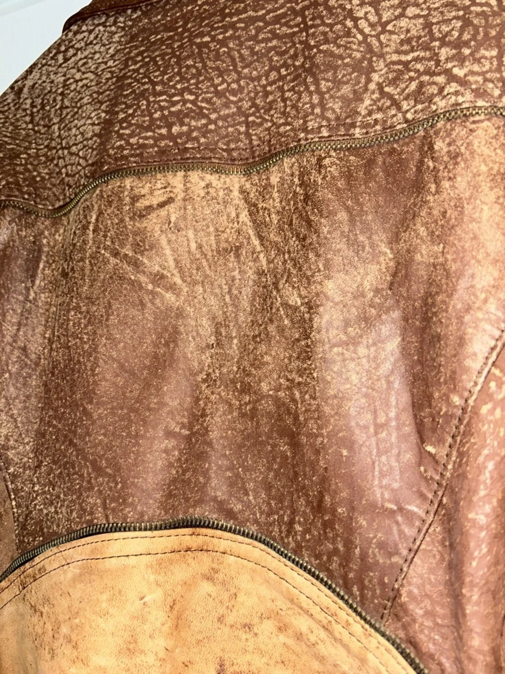 Women's Brown Leather Cropped Moto Jacket with Belt From Istanbul Turkey 1991